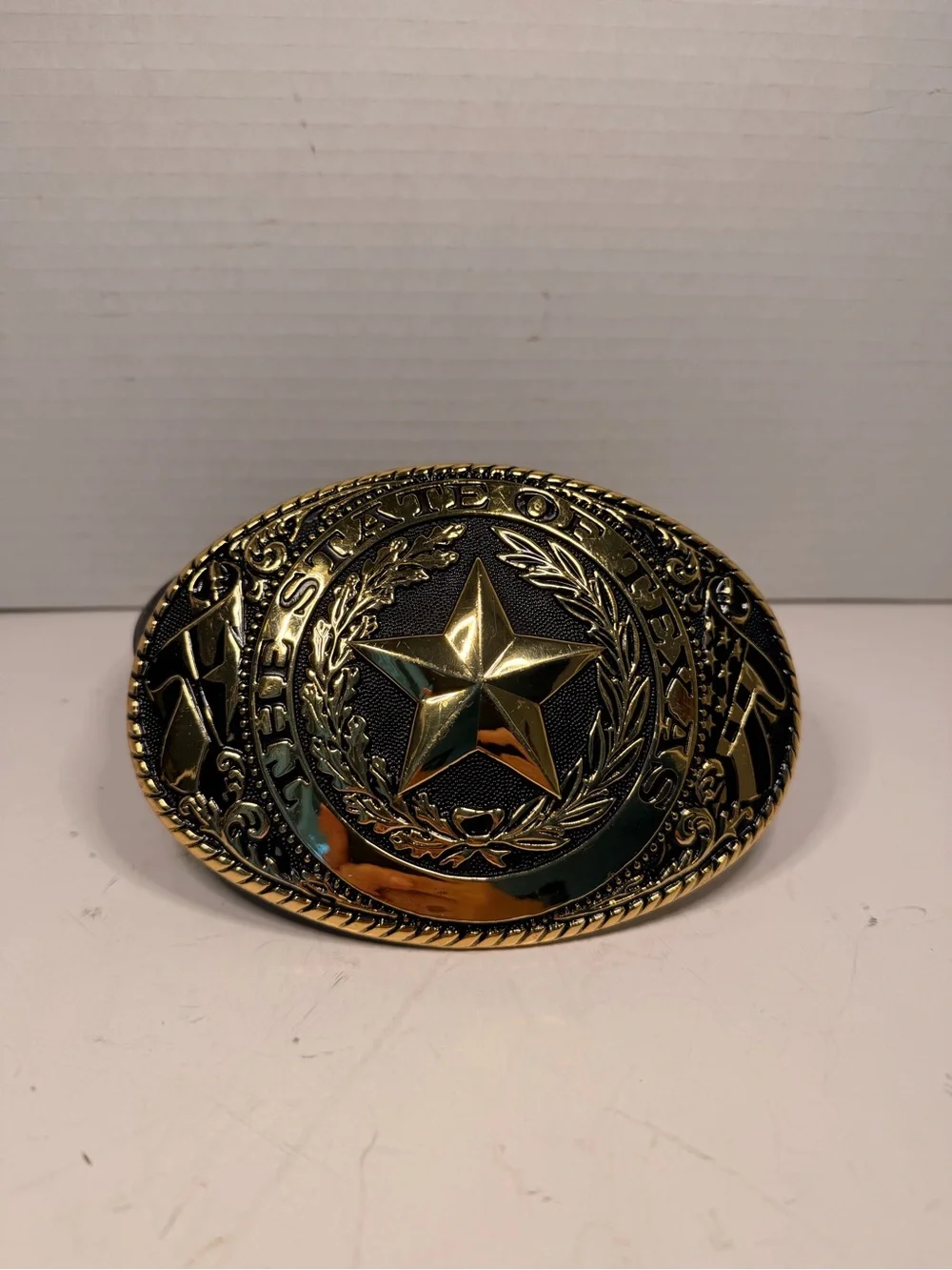 Silver Creek Collection Vintage State of Texas Gold and Black Belt 41 Inches